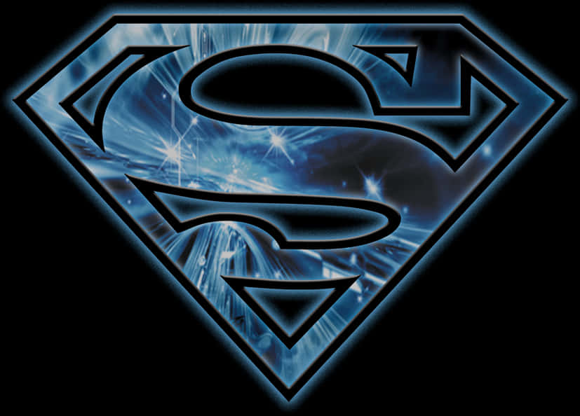 Superman Logo Blue Energy Background