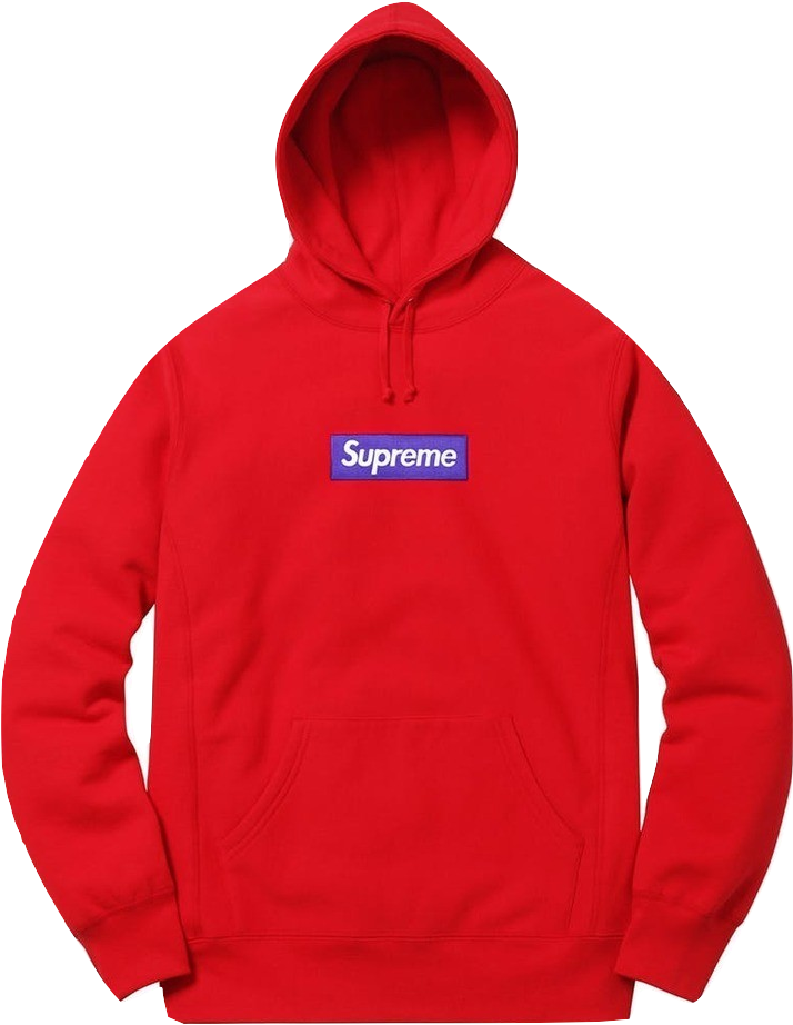 Supreme Red Hoodiewith Logo Patch