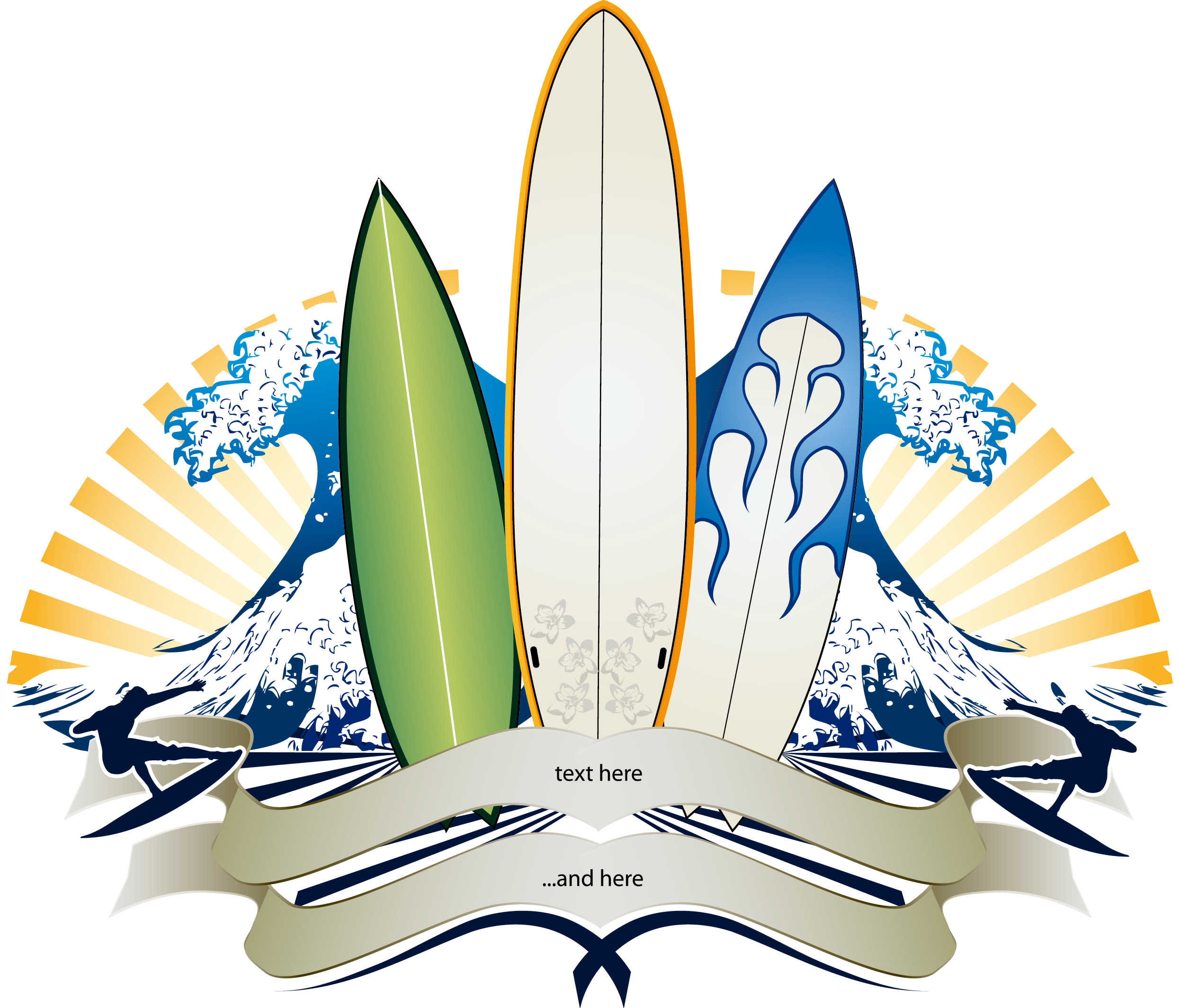 Surfboardsand Waves Graphic