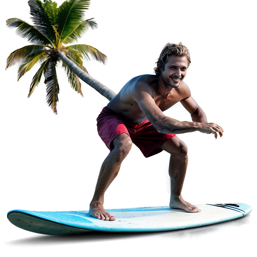 Surfer In Tropical Paradise Png Tht24