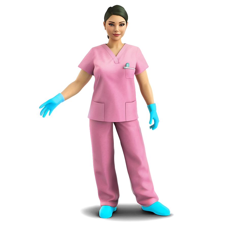 Surgical Nurse In Scrubs Png Spu