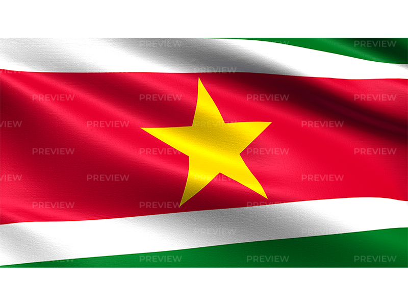 Suriname National Flag Waving