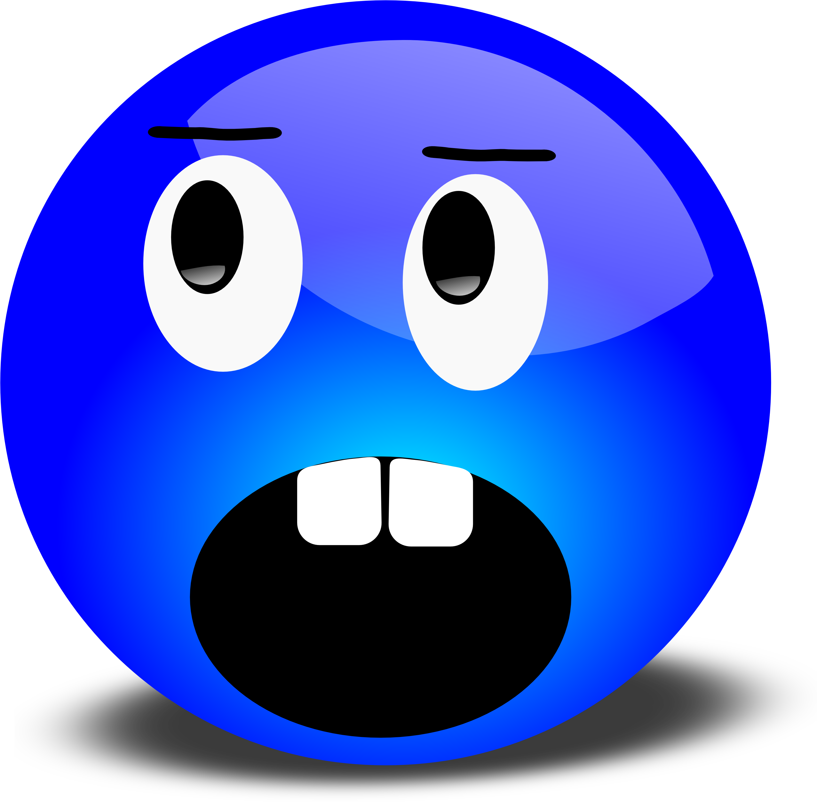 Surprised Blue Emoji Expression