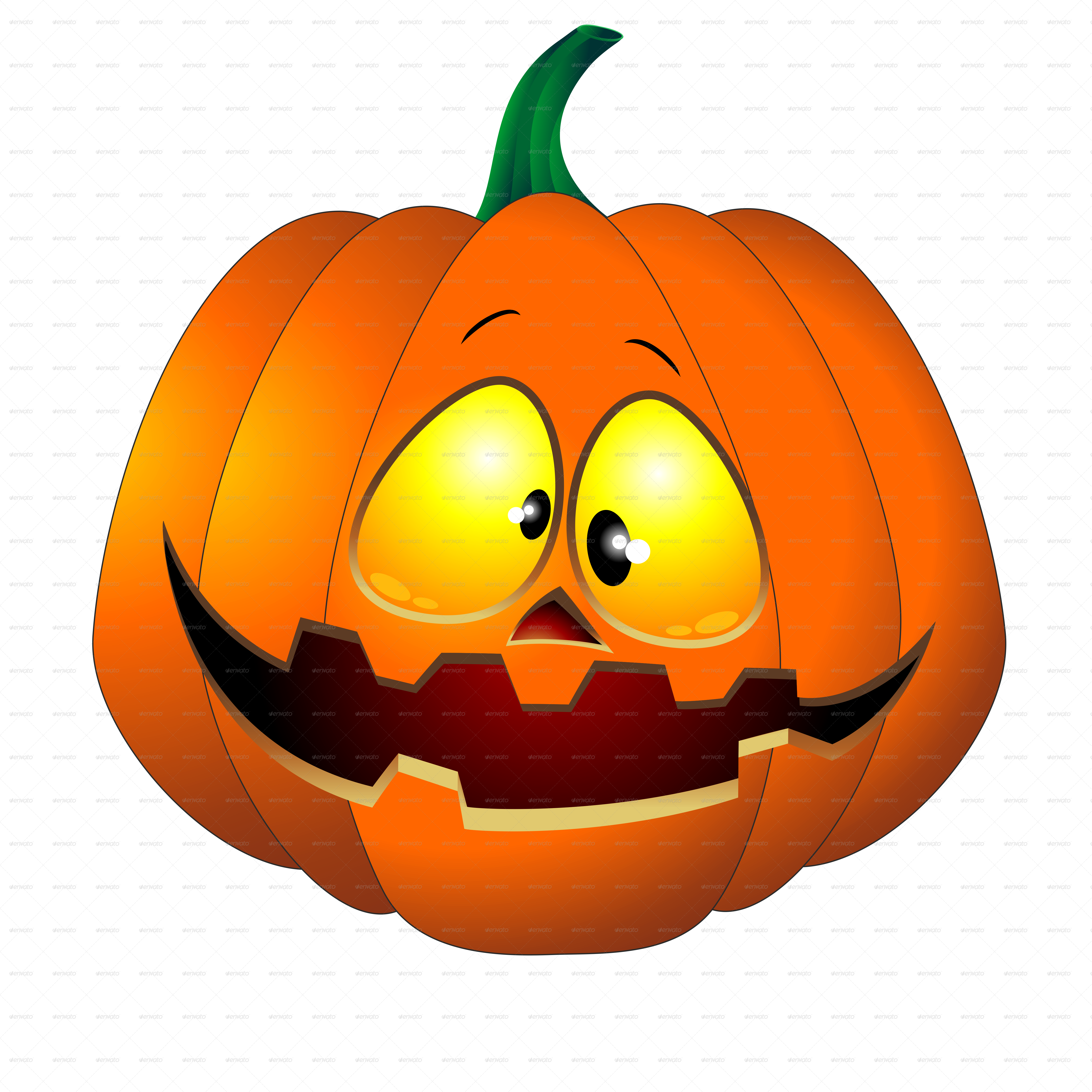 Surprised Cartoon Pumpkin Halloween