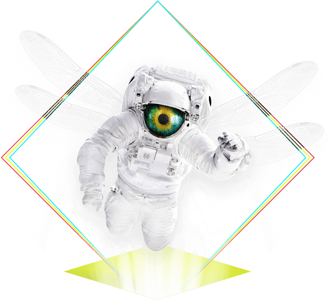 Surreal Astronaut Dragonfly Eye