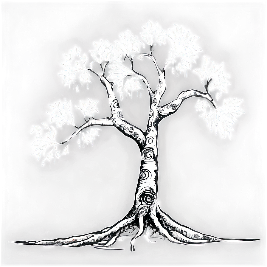 Surreal Black And White Tree Art Png Kjg