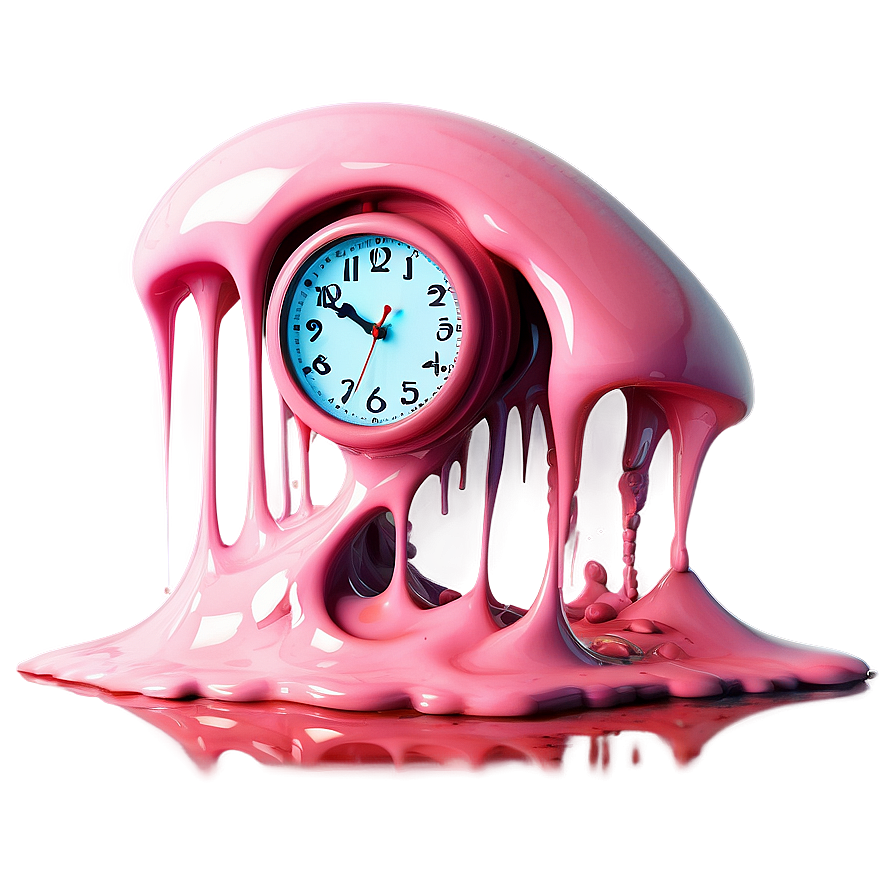 Surreal Melting Clock Landscape Png 6