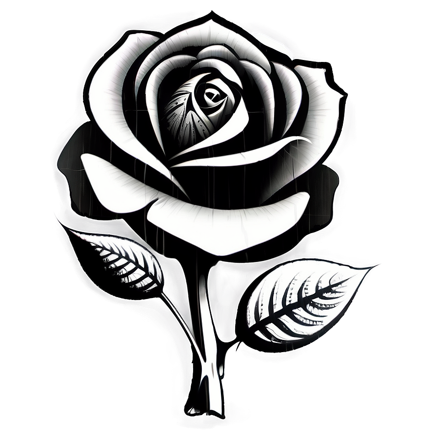 Surreal Rose Black And White Png 54