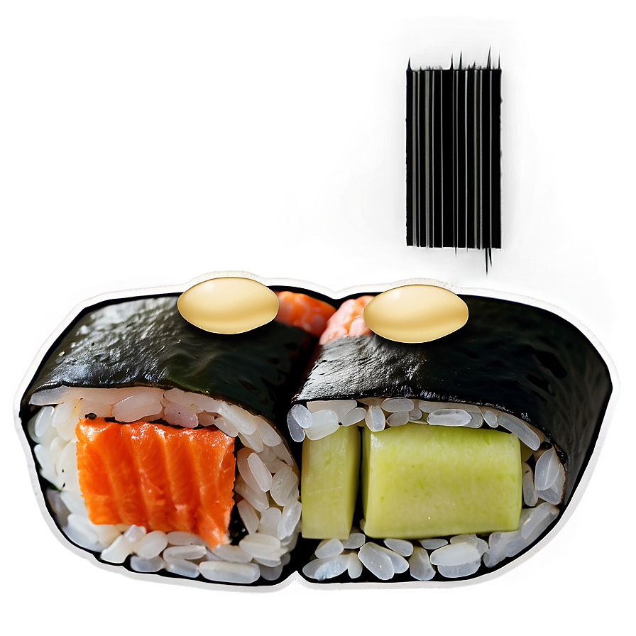 Sushi With Soy Sauce Png Dry