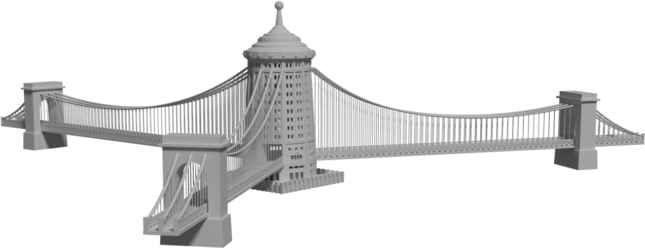 Suspension Bridge3 D Model