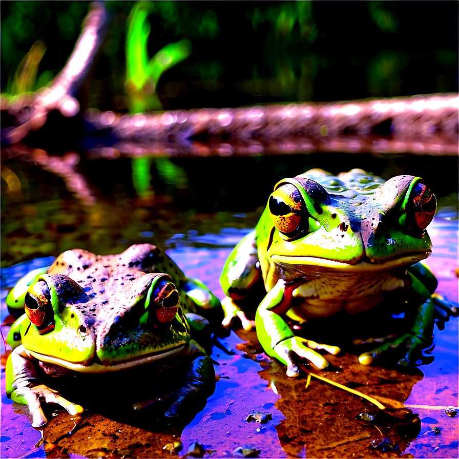 Swamp Frogs Gathering Png Wwi