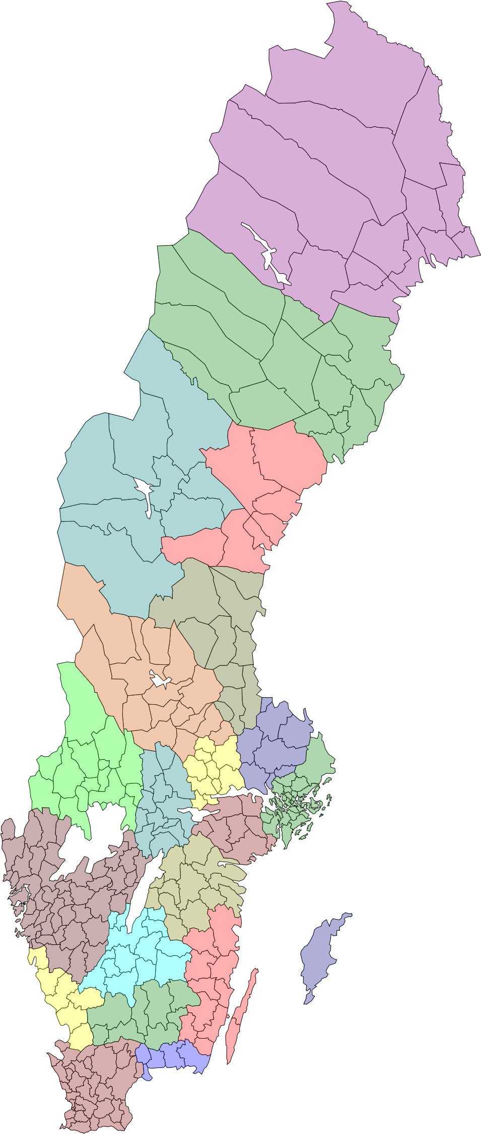 Sweden Administrative Divisions Map