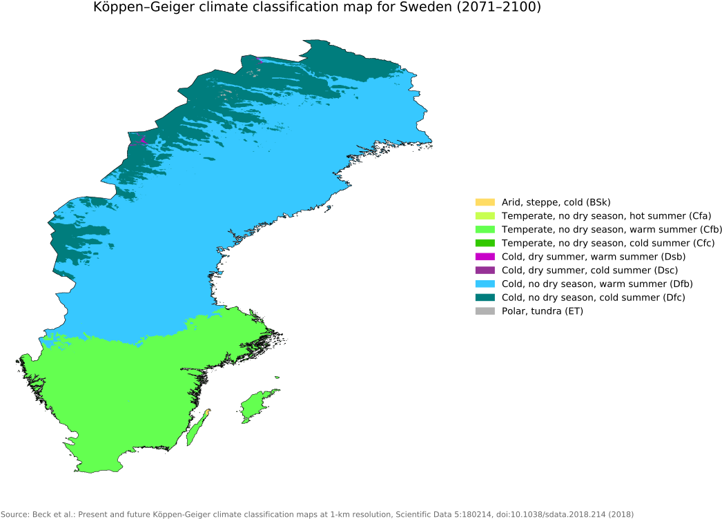 Sweden Future Climate Classification Map20712100