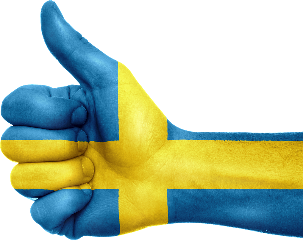 Swedish Flag Thumbs Up