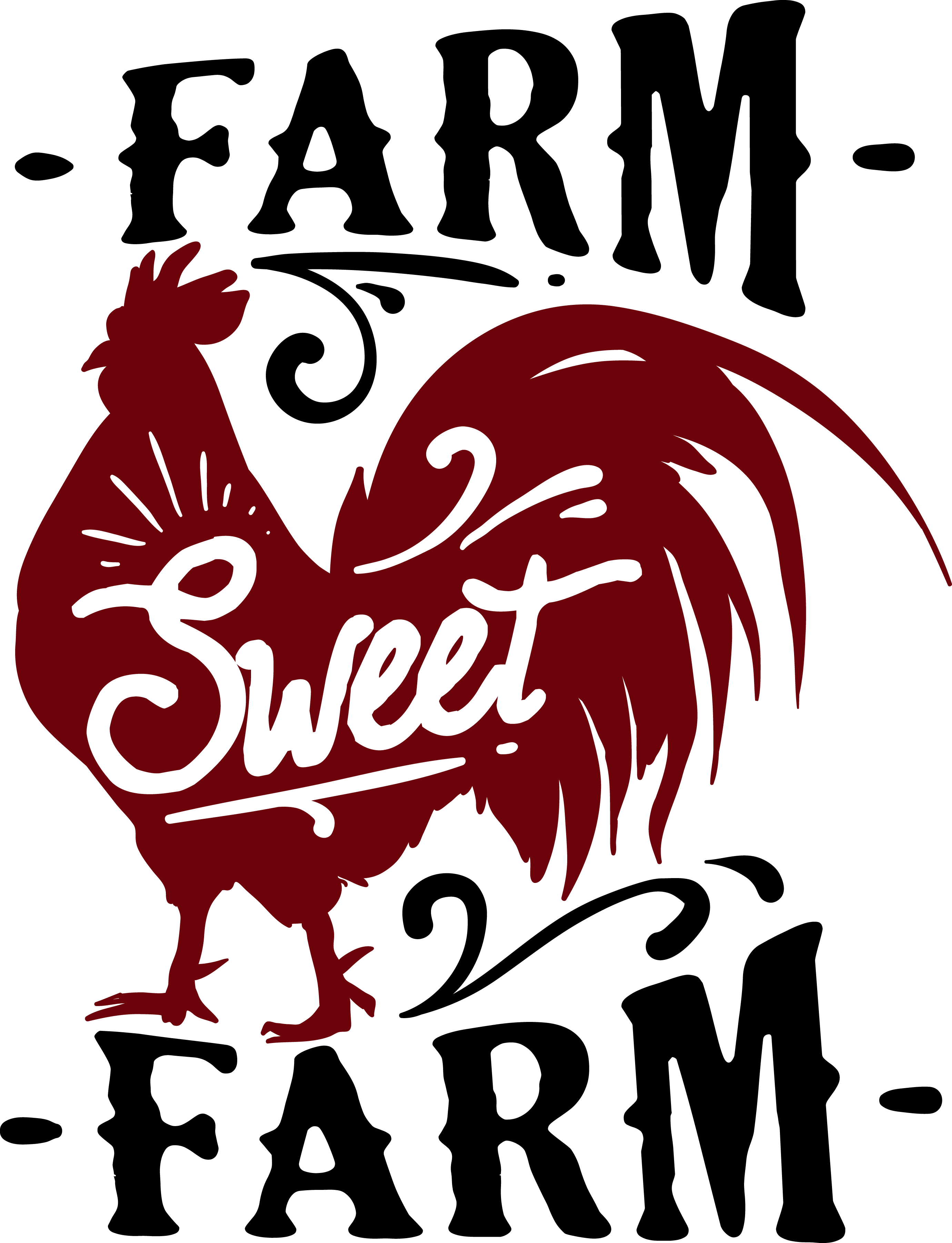 Sweet Farm Rooster Silhouette