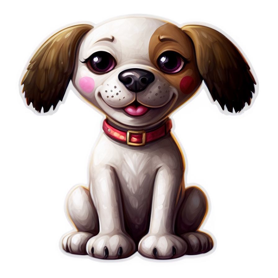 Sweet Kawaii Dog Illustration Png 06292024