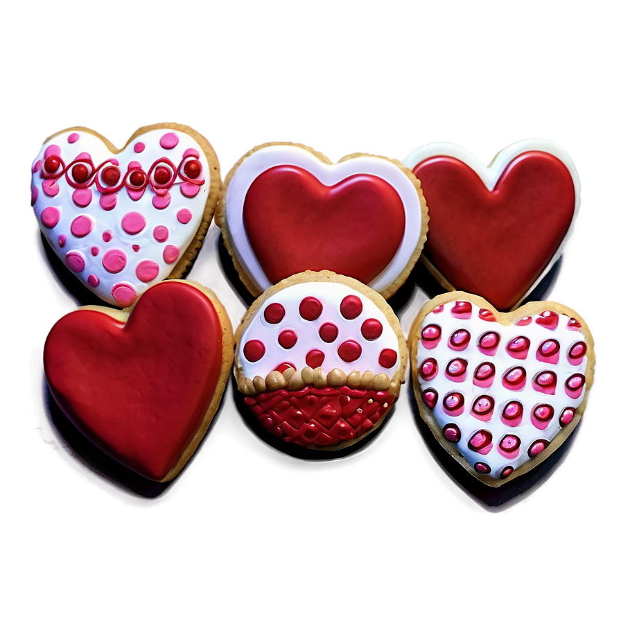 Sweet Valentine's Day Heart Cookies Png 06202024