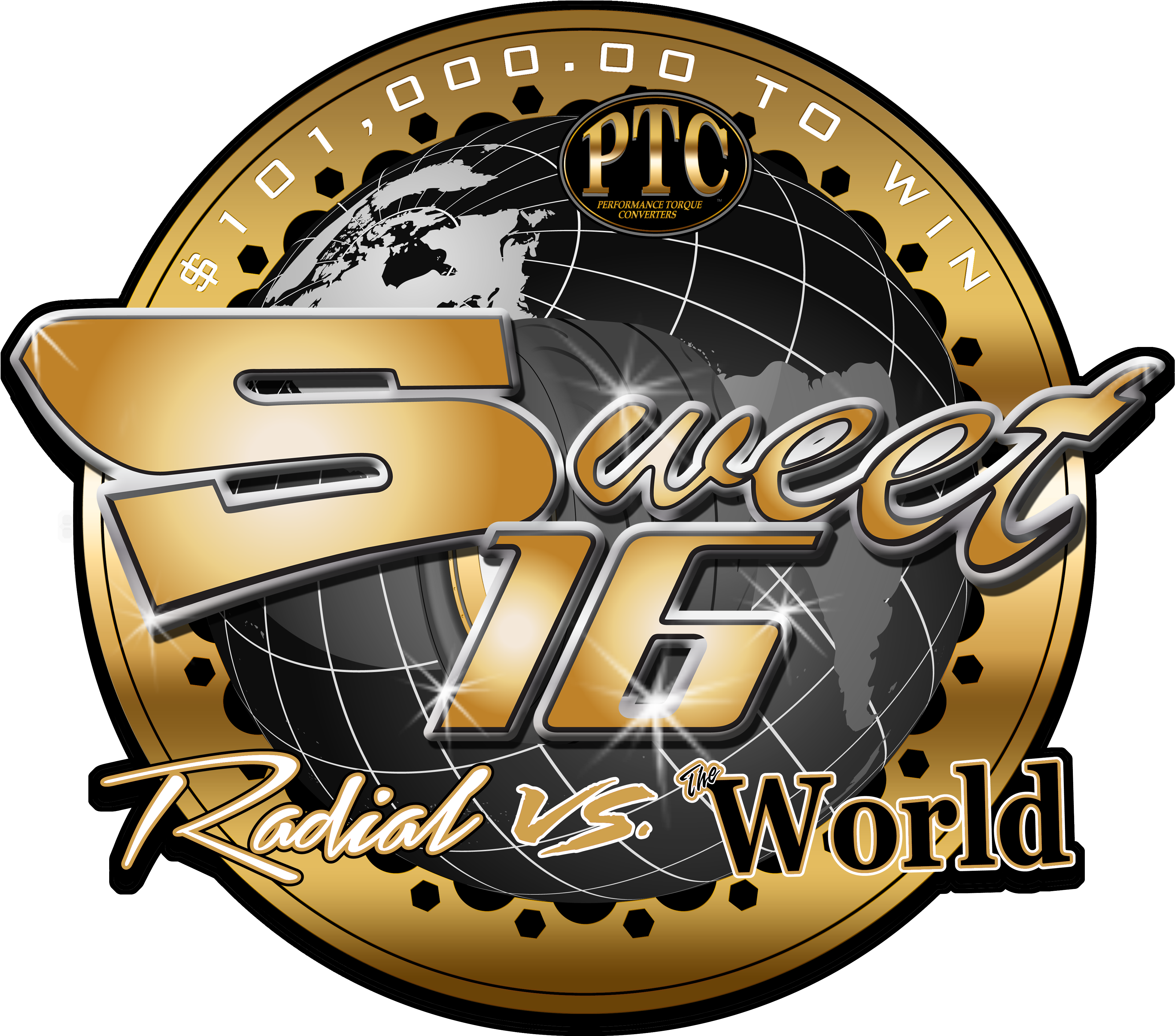 Sweet16 Radial Vs World Logo