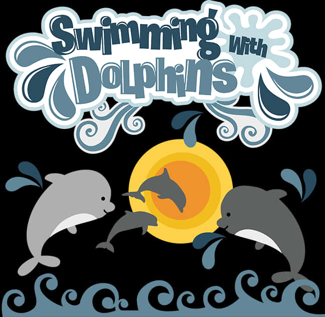 Swimming With Dolphins Graphic