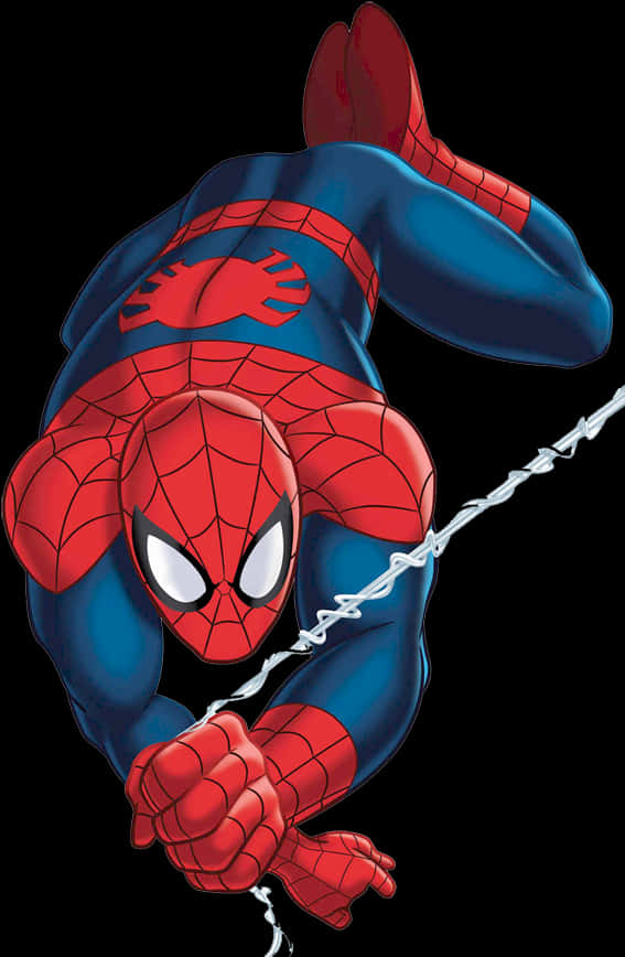 Swinging Spiderman Clipart