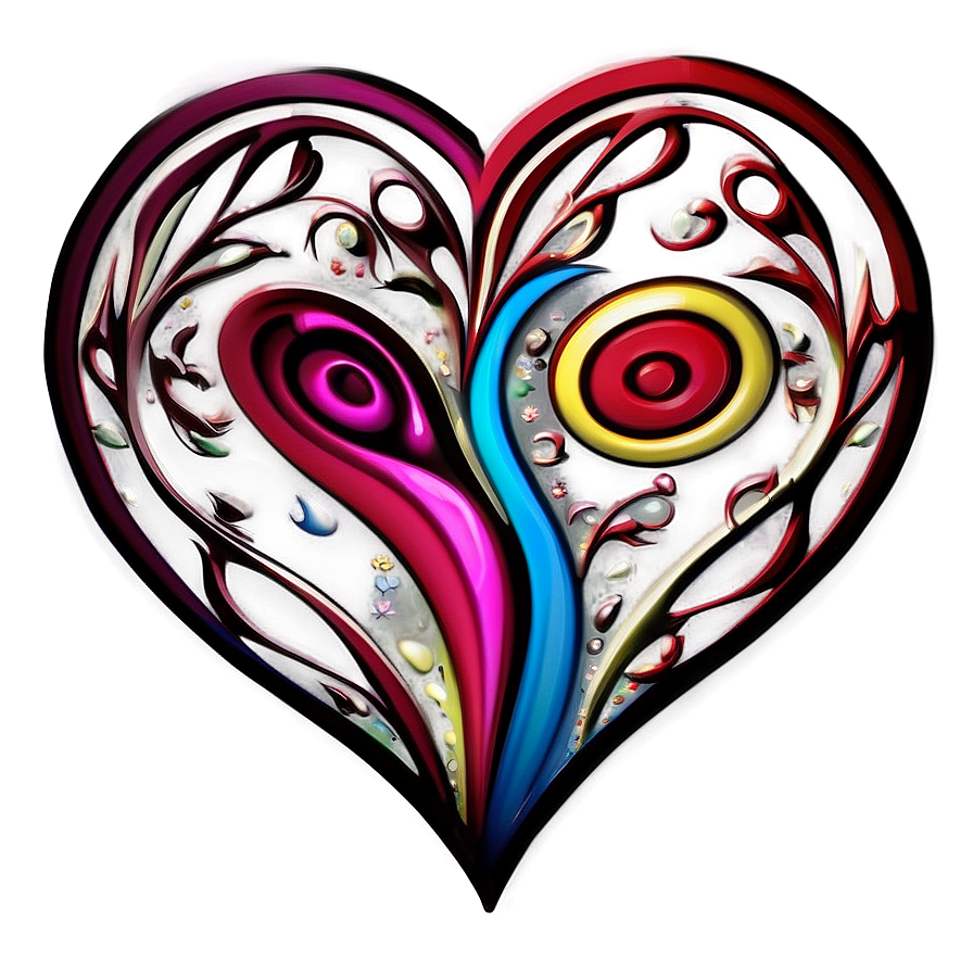 Swirly Heart Design Png Uxh84