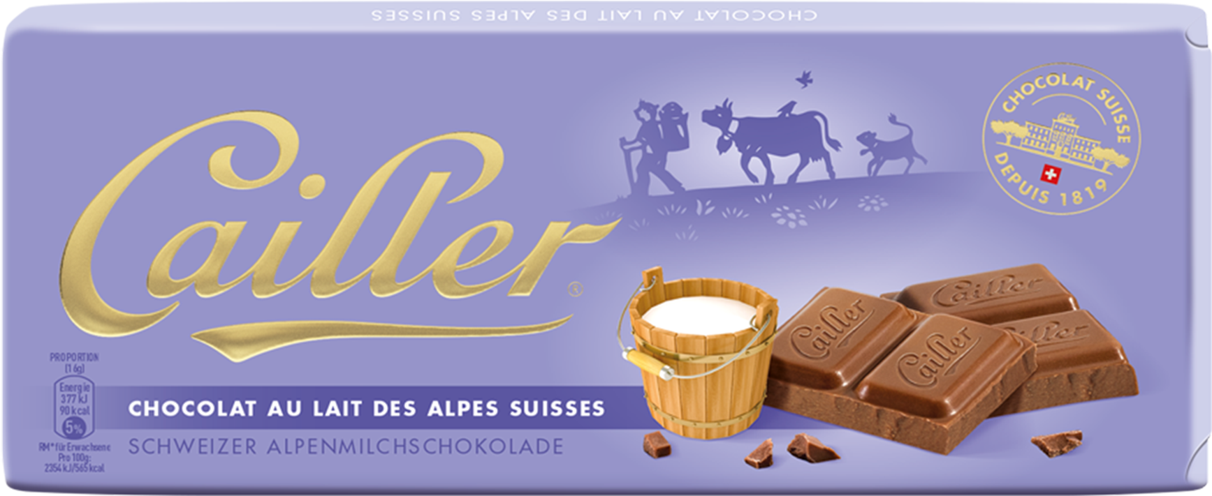 Swiss Cailler Milk Chocolate Packaging