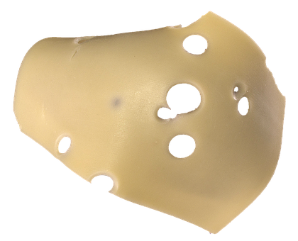 Swiss Cheese Wedge Black Background