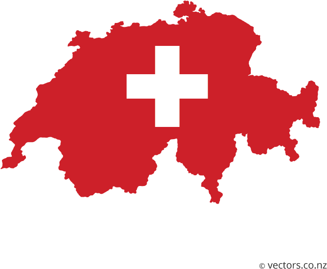 Switzerland Map Flag Graphic