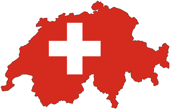 Switzerland Map Outlinewith Flag
