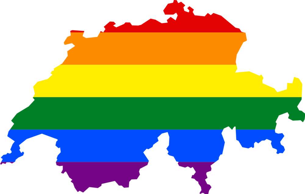 Switzerland Map Rainbow Colors