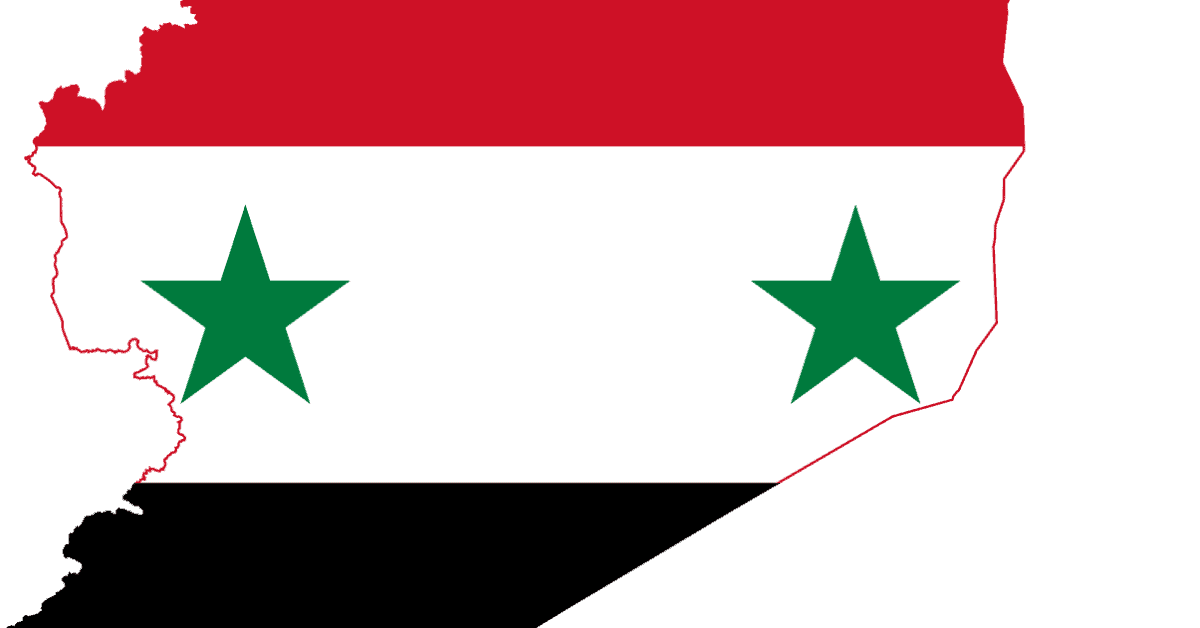 Syria Flag Map Outline