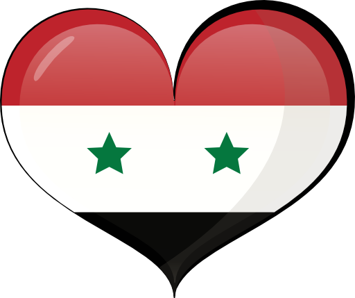 Syrian Flag Heart Shaped Graphic