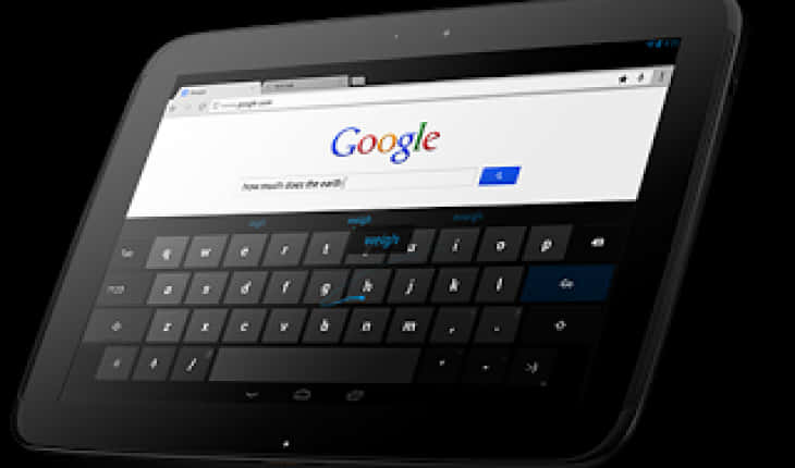 Tablet Google Search Homepage