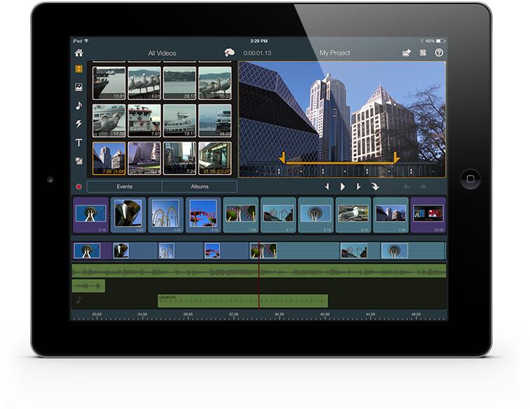 Tablet Video Editing App Interface