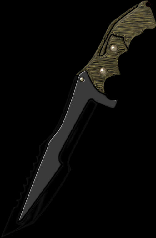 Tactical Folding Knife Black Blade