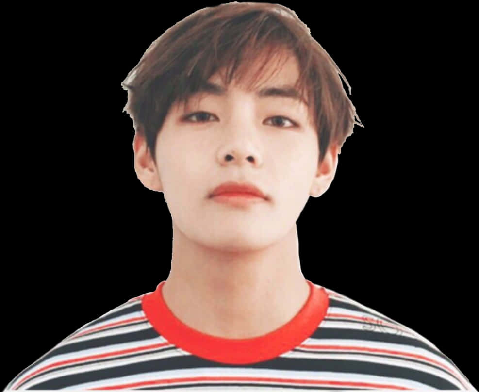 Taehyung_ Striped_ Shirt_ Portrait