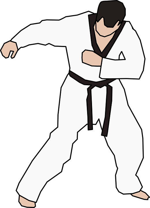 Taekwondo Black Belt Punch Illustration