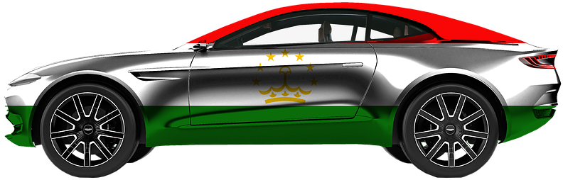 Tajikistan Flag Themed Sports Car