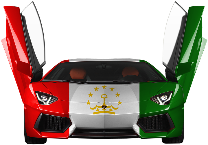 Tajikistan Flag Themed Sports Car