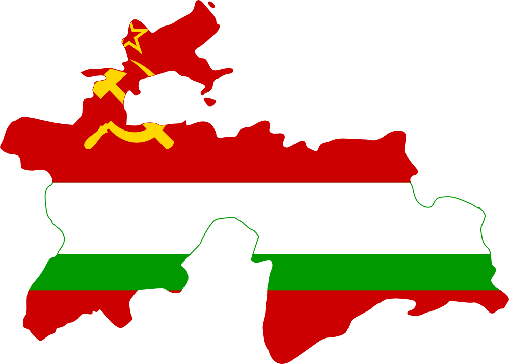 Tajikistan Mapwith Sovietand Current Flag