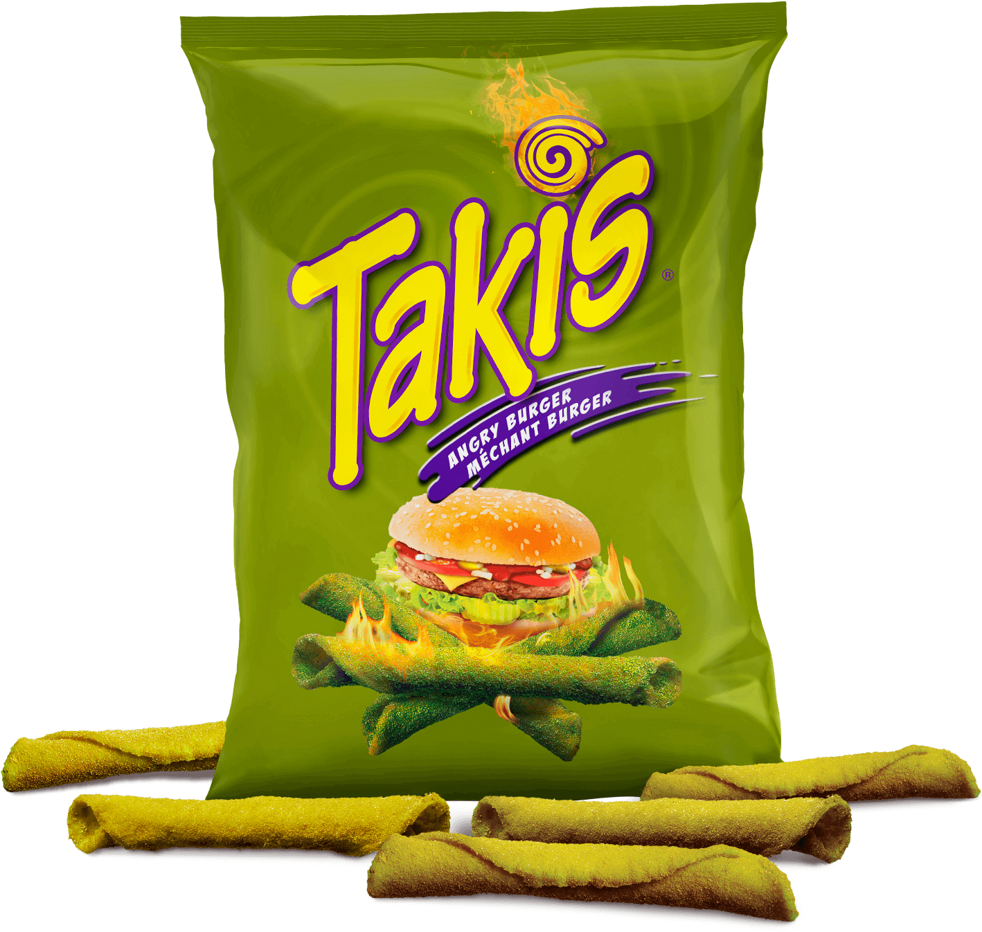 Takis Angry Burger Flavored Snack Packaging