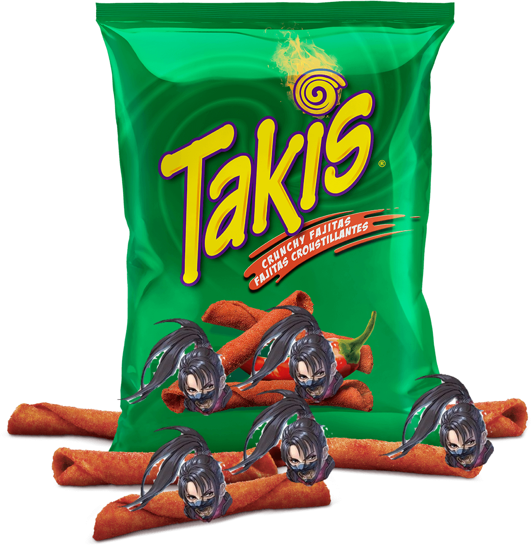 Takis Snack Packwith Character Overlay