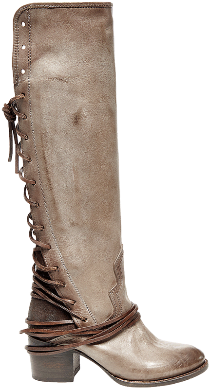 Tall Brown Leather Cowboy Boot