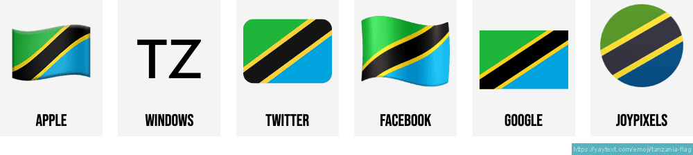 Tanzania_ Flag_ Emoji_ Variations