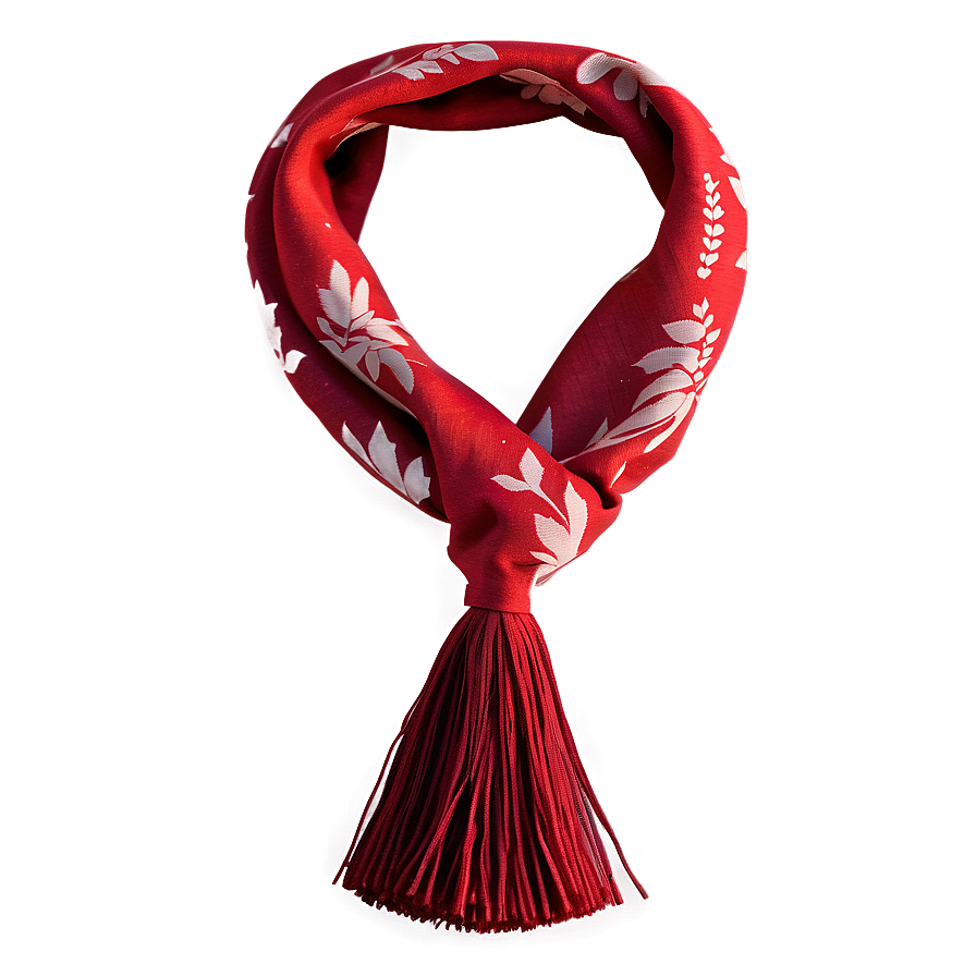 Tassel Red Scarf Png 1