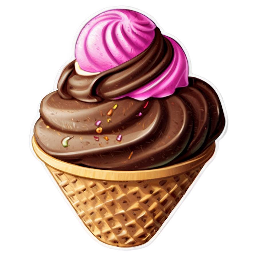 Tasty Ice Cream Cone Sticker Png 51