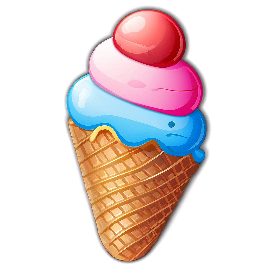 Tasty Ice Cream Cone Sticker Png Gqy54