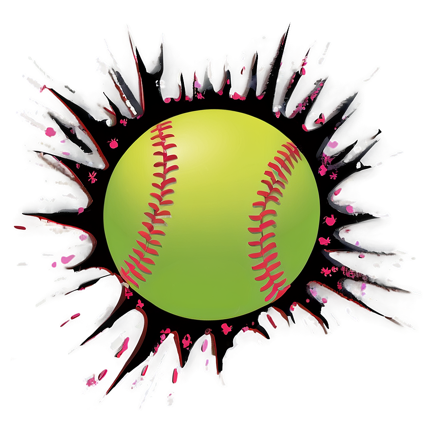 Tattered Softball Decoration Png 06292024