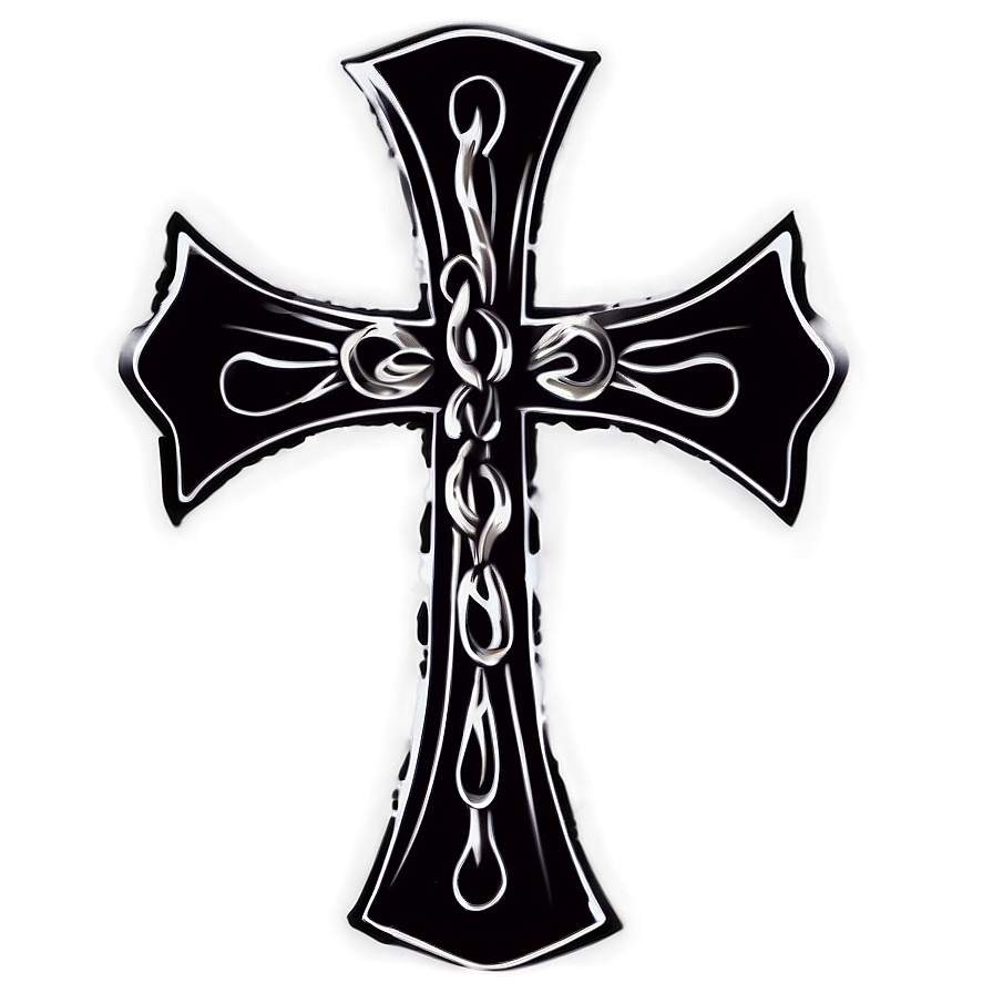 Tattoo Style Cross Outline Png 06122024