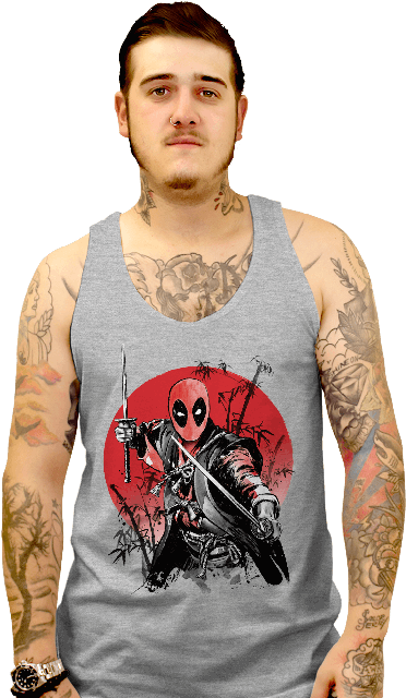 Tattooed Manin Deadpool Tank Top